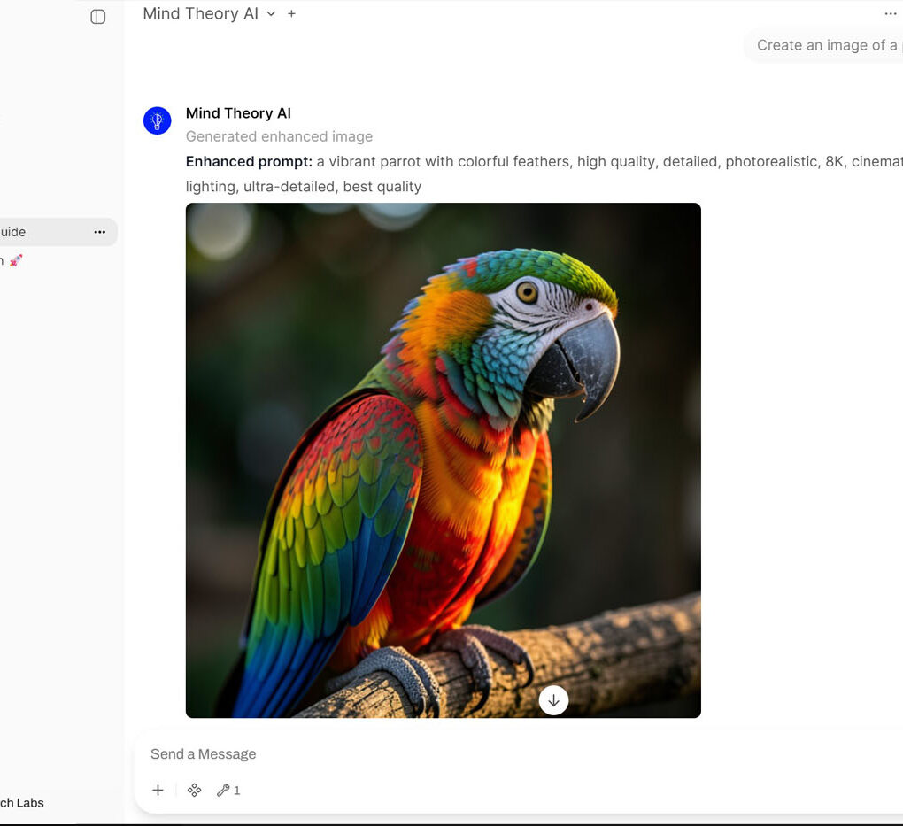 Vibrant parrot with colorful feathers perched on a branch